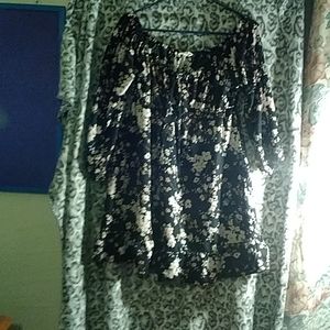 Black floral dress top